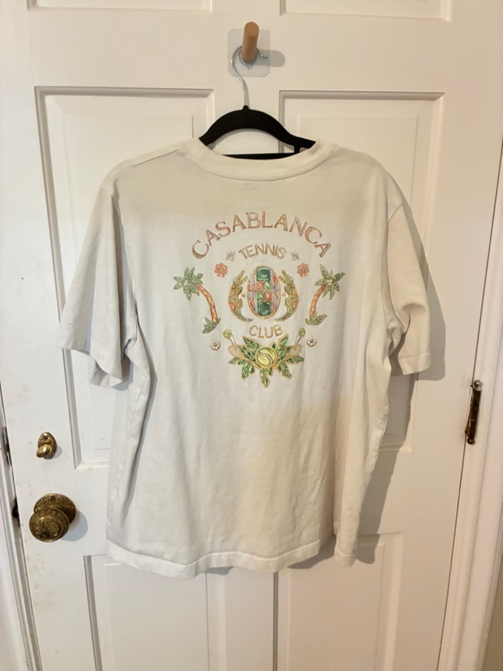 EUC Casablanca Cream Logo Short Sleeve T-Shirt - Picture 3 of 3